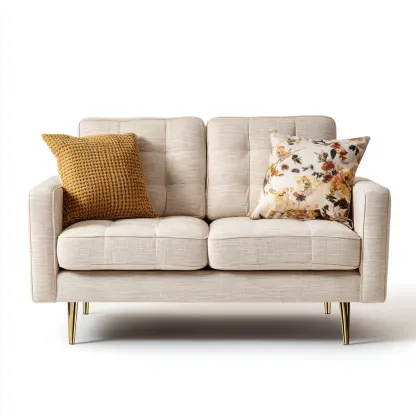 Canapé droit - tissu - 168x84x86 cm - beige - style moderne-Casagetlab