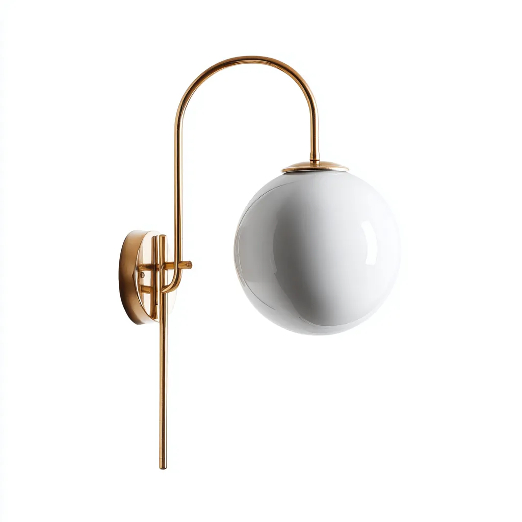 Applique murale - métal-verre - 48x20x28 cm - laiton-blanc - design moderne-Casagetlab