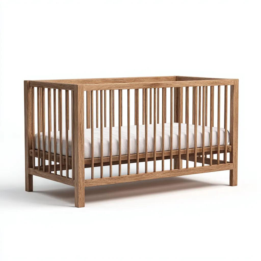 Lit bébé - bois - 129x68x94 cm - naturel - design moderne-Casagetlab