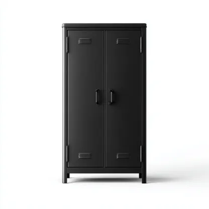 Armoire de bureau - métal - 80x42x165 cm - noir - design industriel-Casagetlab