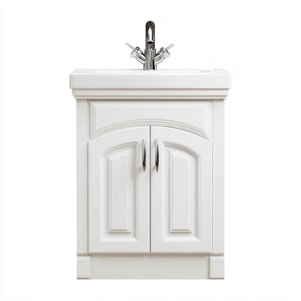 Meuble vasque - bois-céramique - 62x43x88 cm - blanc - classique-Casagetlab