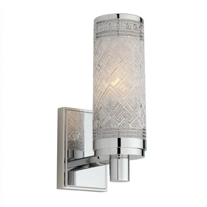 Applique murale - métal-verre - 28x11x14 cm - argent - design décoratif-Casagetlab