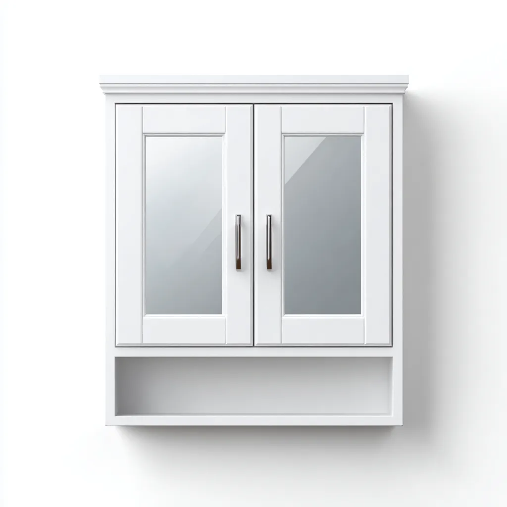 Rangement de salle de bain - bois-MDF-verre - 62x15x70 cm - blanc - armoire miroir classique-Casagetlab