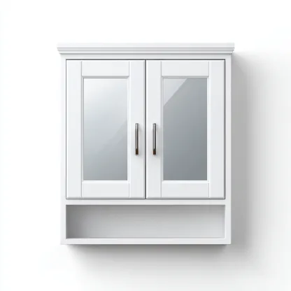 Rangement de salle de bain - bois-MDF-verre - 62x15x70 cm - blanc - armoire miroir classique-Casagetlab