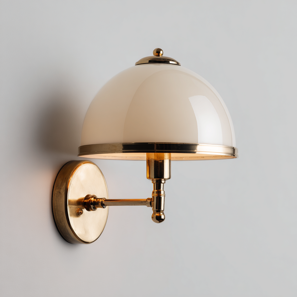 Applique murale - métal-verre - 25x18x20 cm - laiton-blanc - design classique-Casagetlab