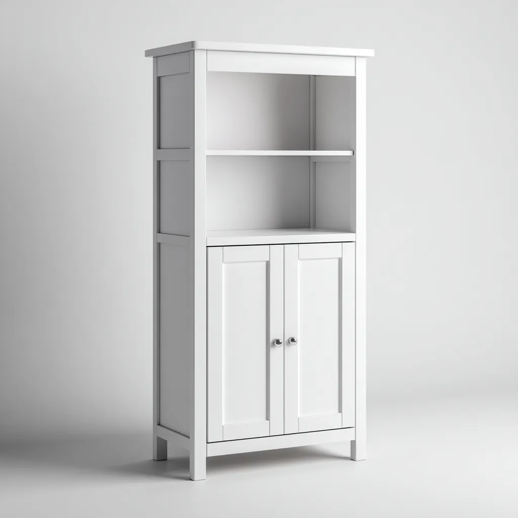 Rangement de salle de bain - bois-MDF - 60x30x150 cm - blanc - style contemporain-Casagetlab