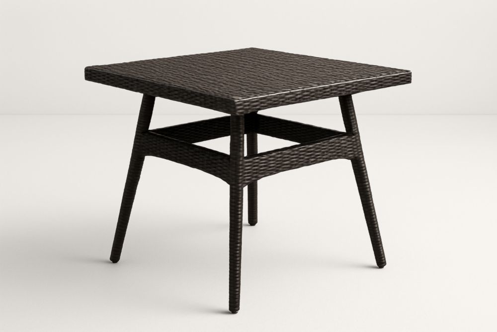 Tavolo Quadrato in Rattan Sintetico Marrone 80x80x75 cm