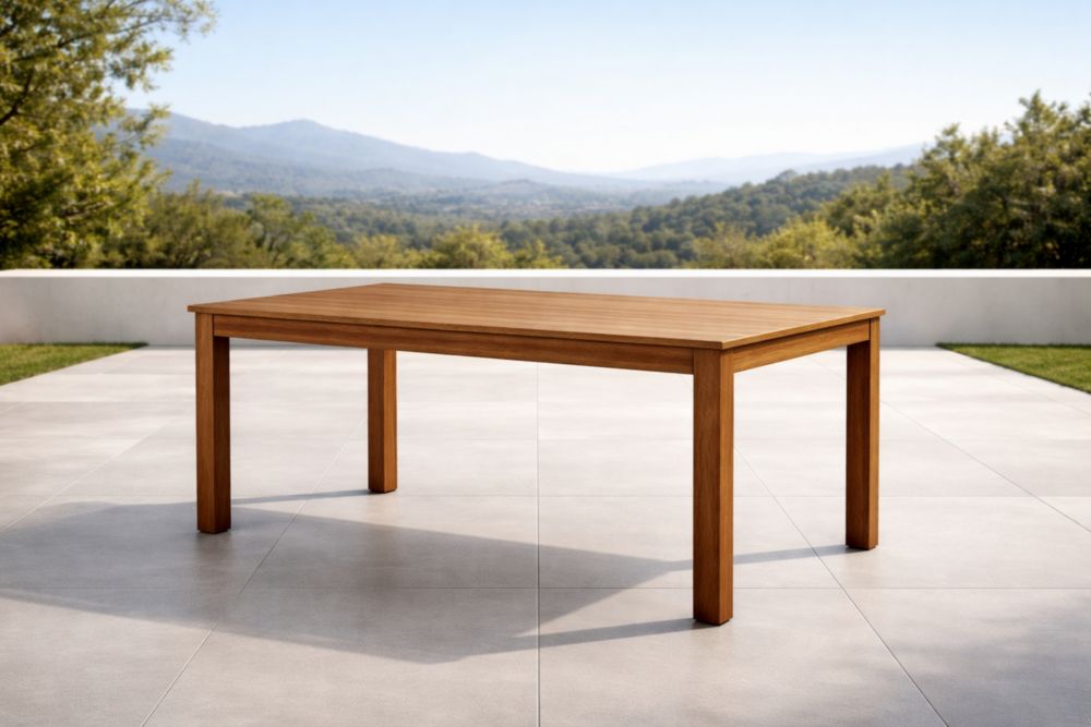 Tavolo da Giardino Rettangolare in Legno Teak 200x100x75 cm