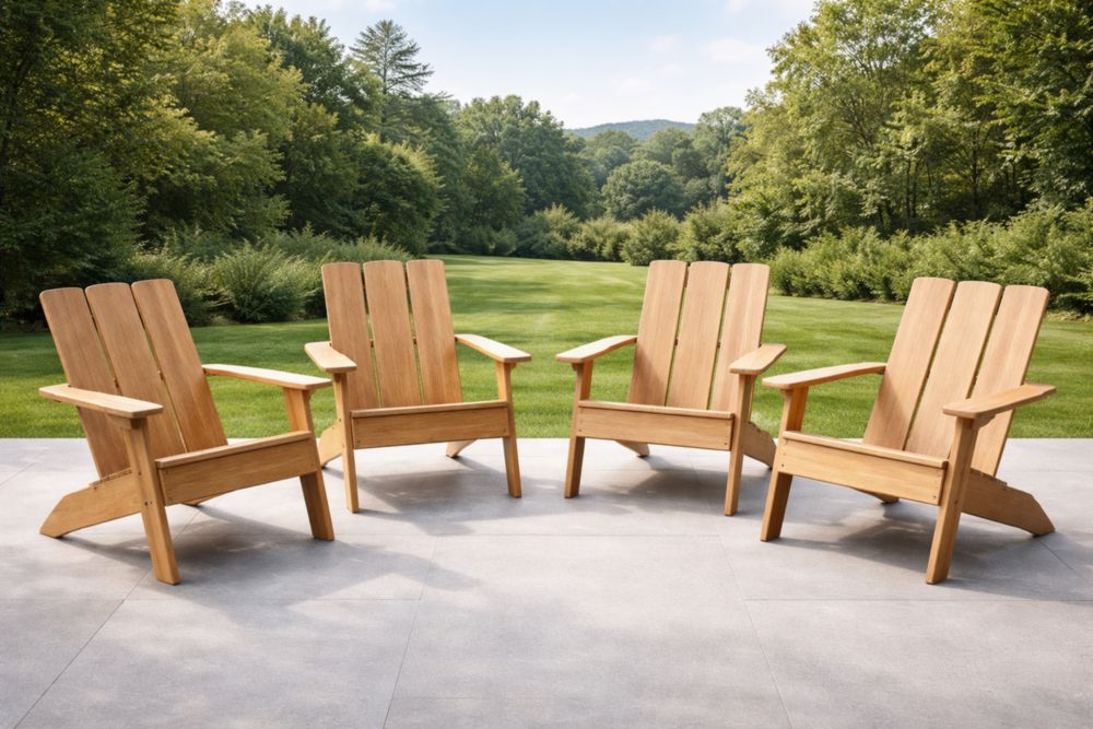 Set di 4 Sedie Adirondack in Legno Massello