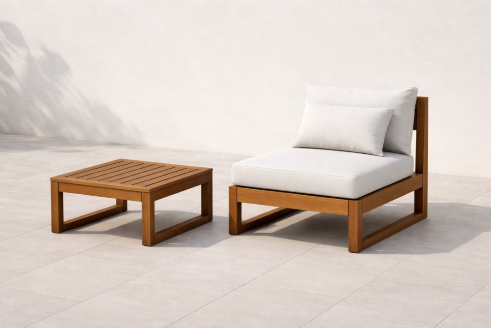 Set da Giardino in Teak con Poltrona e Tavolino