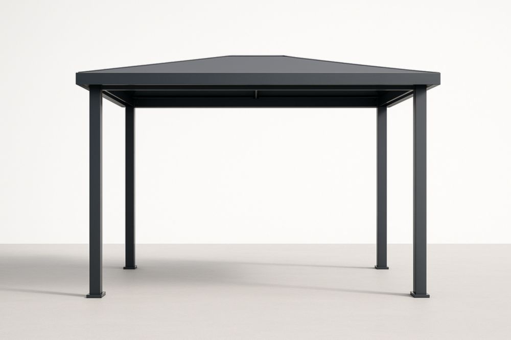 Gazebo Quadrato in Acciaio Grigio 3x3×2.5 m