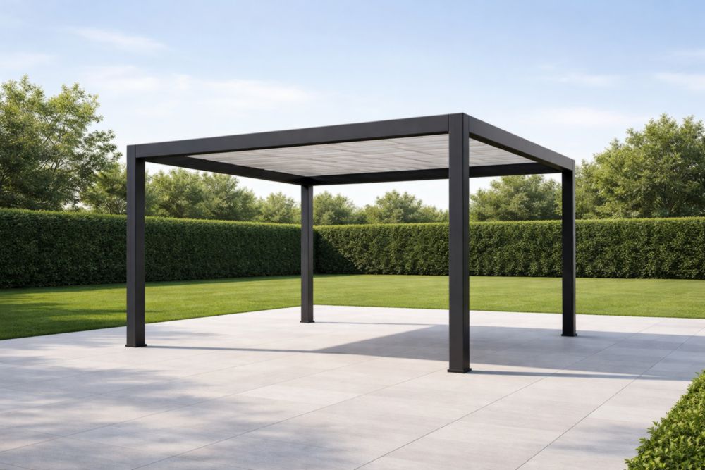 Gazebo Quadrato in Alluminio e Policarbonato 300x300×230 cm