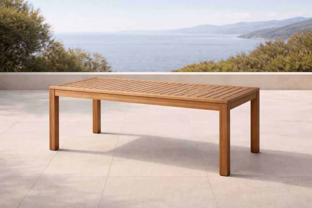 Tavolo da Esterno in Legno Massello di Teak 180x90x75 cm