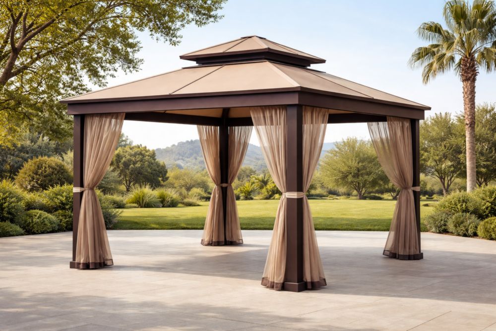Gazebo da Giardino Rettangolare in Alluminio con Tenda Poliestere 400x300x300 cm