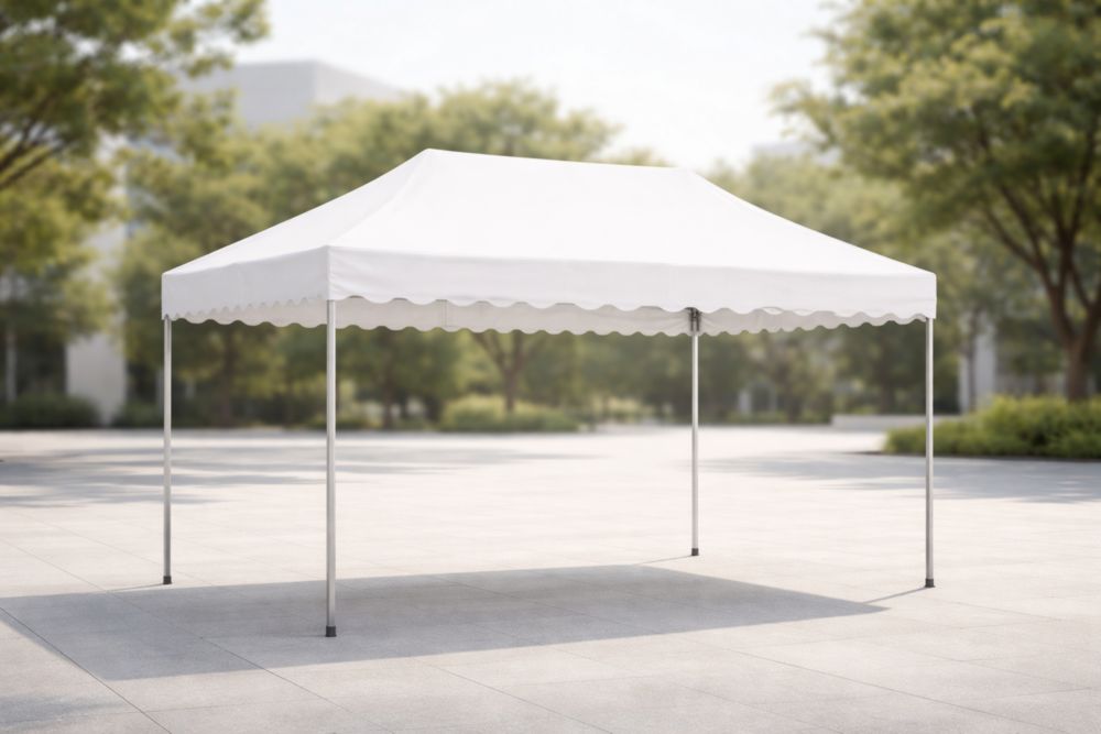 Gazebo in Alluminio con Tenda in Poliestere 3x3×2.6 m Bianco