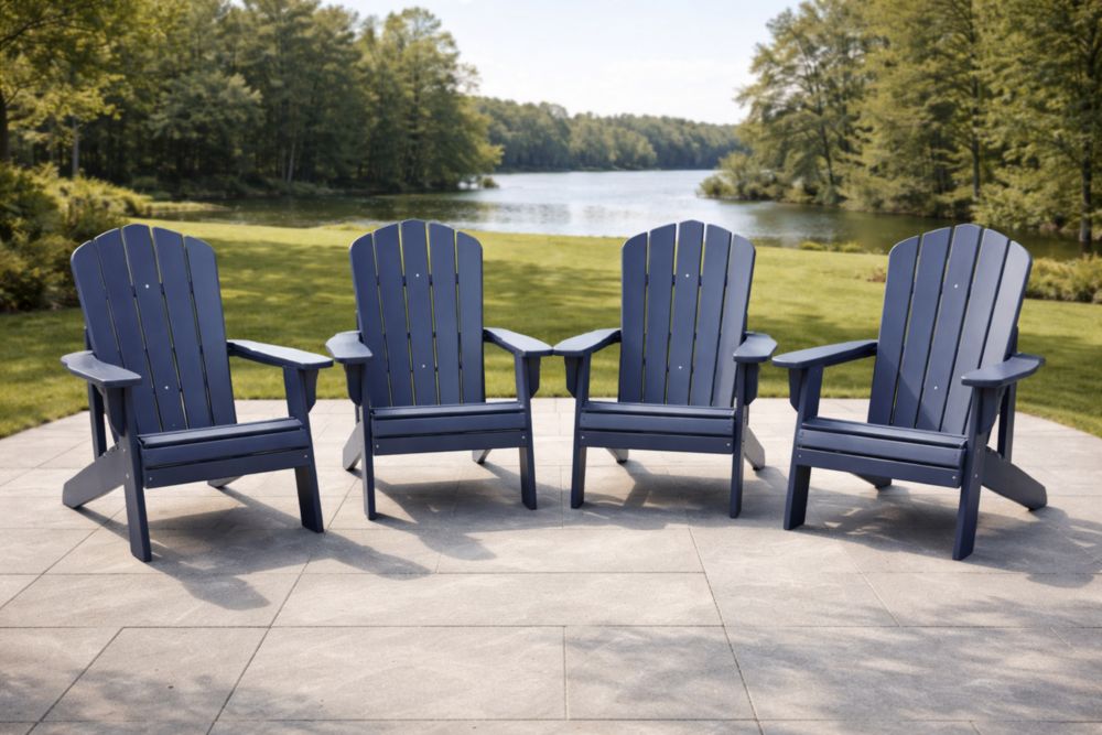 Set di sedie Adirondack in plastica blu per esterni