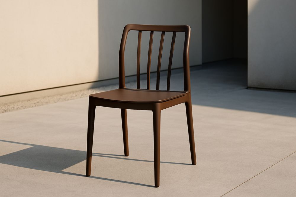 Sedia da Esterno in Plastica Marrone
