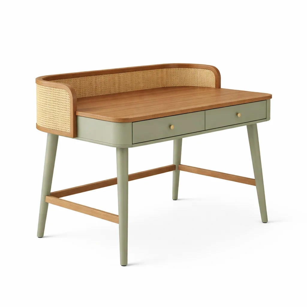 Scrivania in legno verde salvia-rawlino