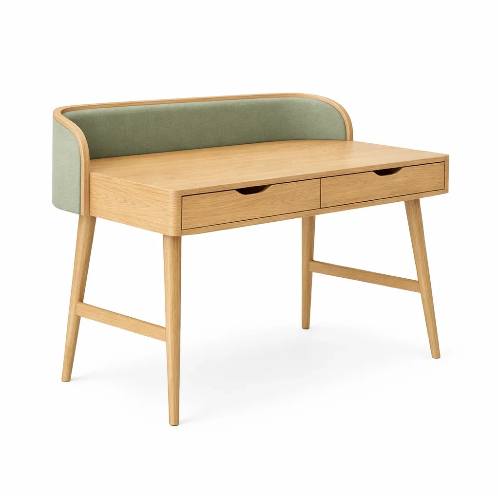 Scrivania in rovere naturale e verde chiaro-rawlino