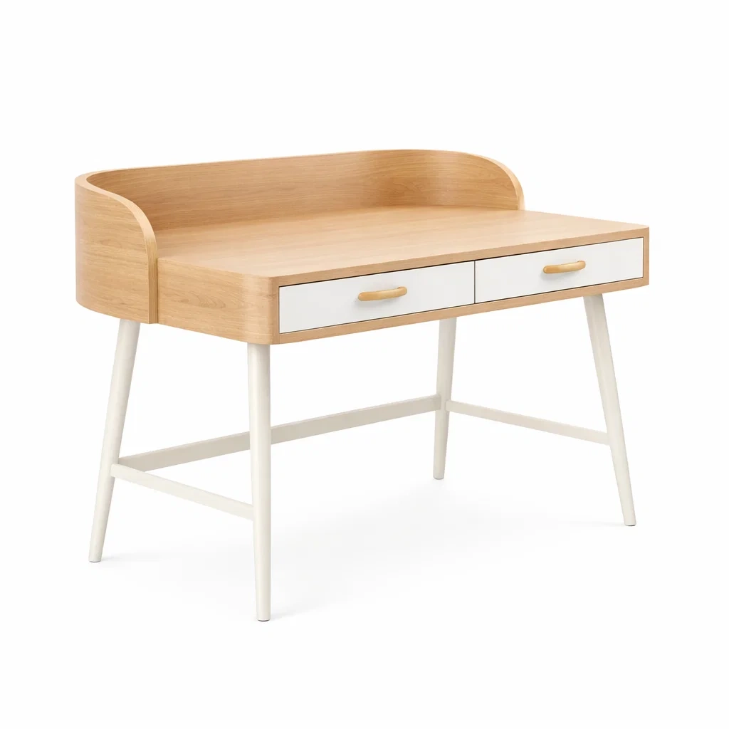 Scrivania in rovere naturale e bianco-rawlino