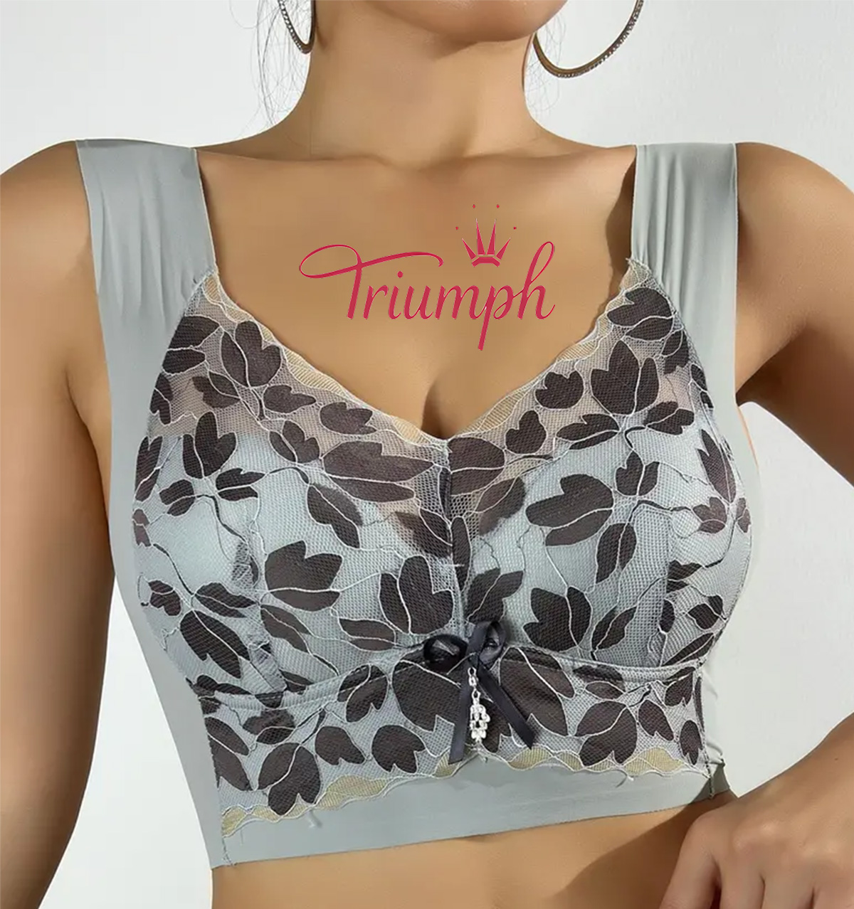 Triumph - 3 piese. 💥Sutien fără fir cu acoperire completă cu imprimeu floral