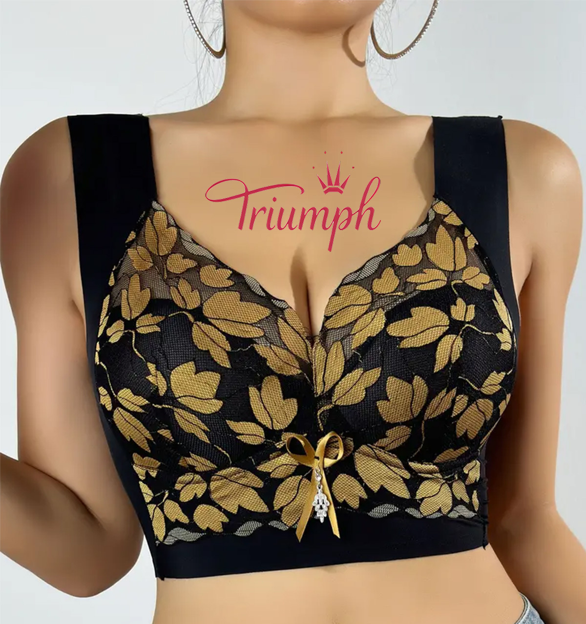 Triumph - 3 piese. 💥Sutien fără fir cu acoperire completă cu imprimeu floral