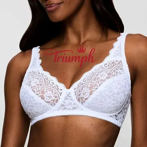 Triumph❣️ (3 bucăți) Sutien confortabil plus dimensiunea dantelă cu broderie florală [65A-120H].