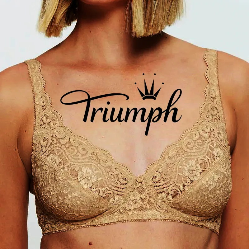 Triumph❣️ (3 bucăți) Sutien confortabil plus dimensiunea dantelă cu broderie florală [65A-120H].
