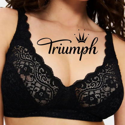 Triumph❣️ (3 bucăți) Sutien confortabil plus dimensiunea dantelă cu broderie florală [65A-120H].