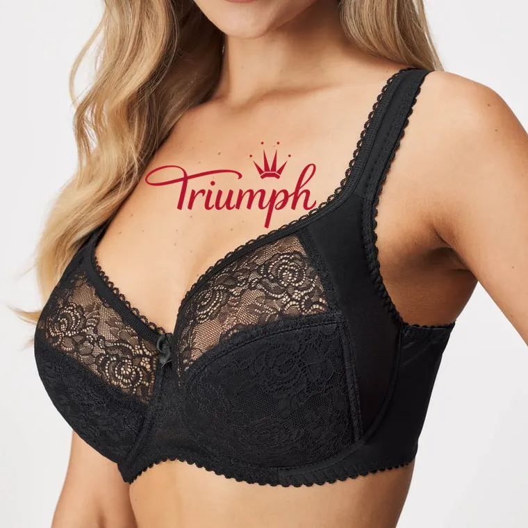 Triumph❤ (3 bucăți) Mână tricotate confortabil dantelă moale plus dimensiunea sutien