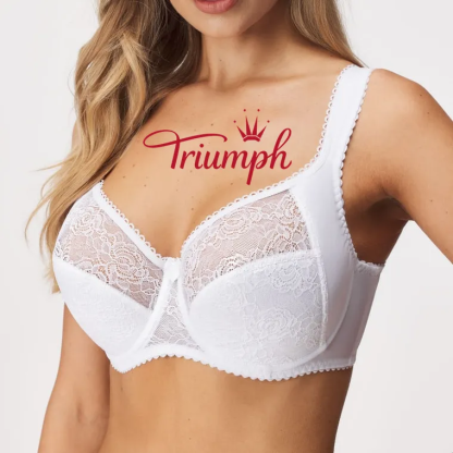 Triumph❤ (3 bucăți) Mână tricotate confortabil dantelă moale plus dimensiunea sutien
