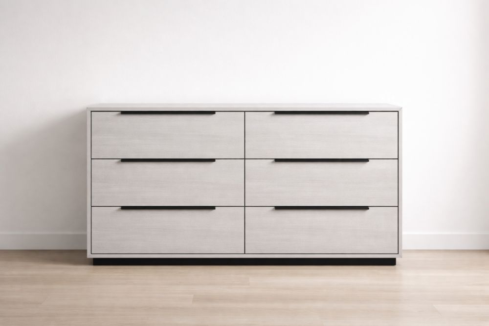 Cassettiera a 6 cassetti in MDF Grigio Chiaro