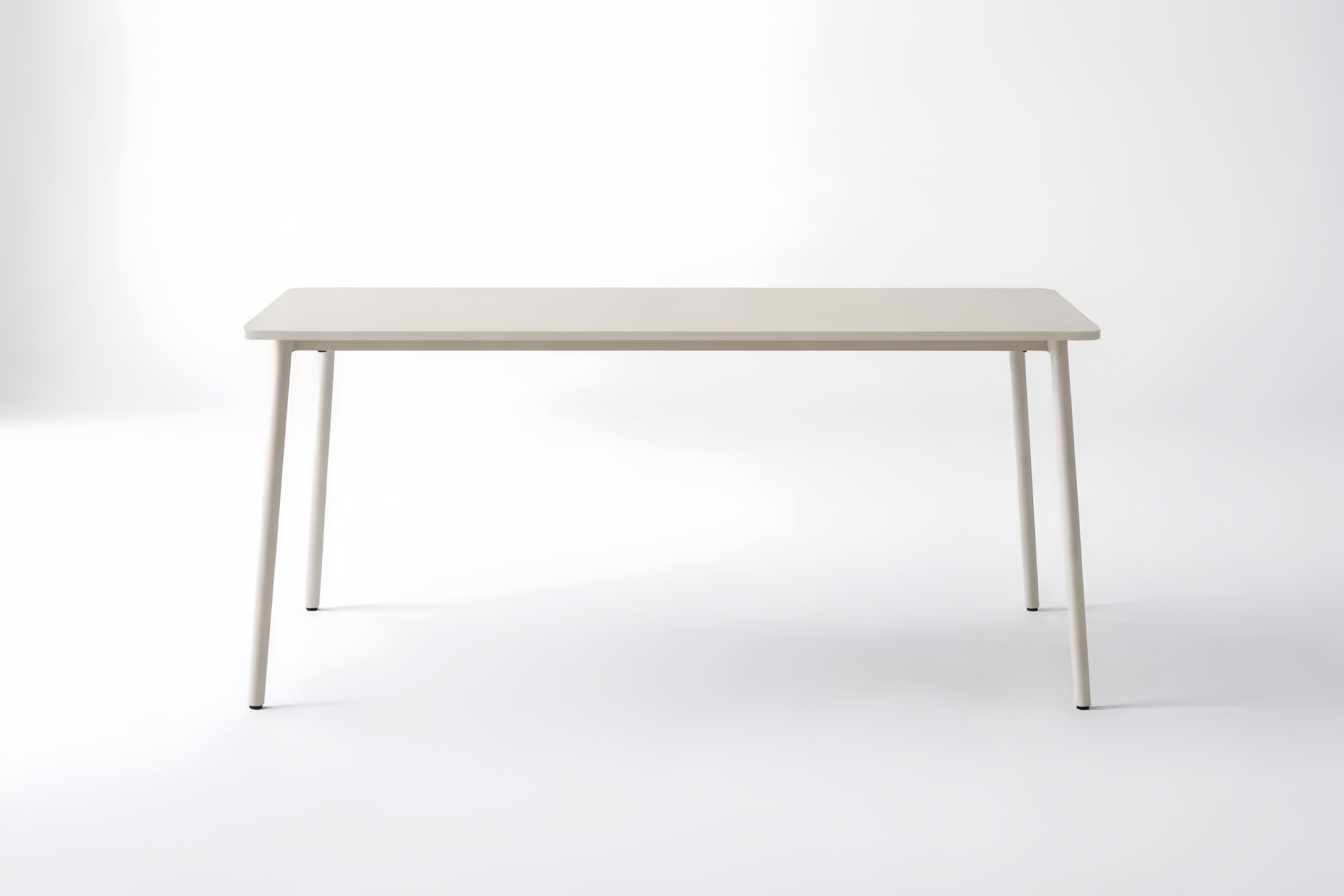 Tavolo da Pranzo Rettangolare in MDF e Acciaio Bianco 140x70x75 cm