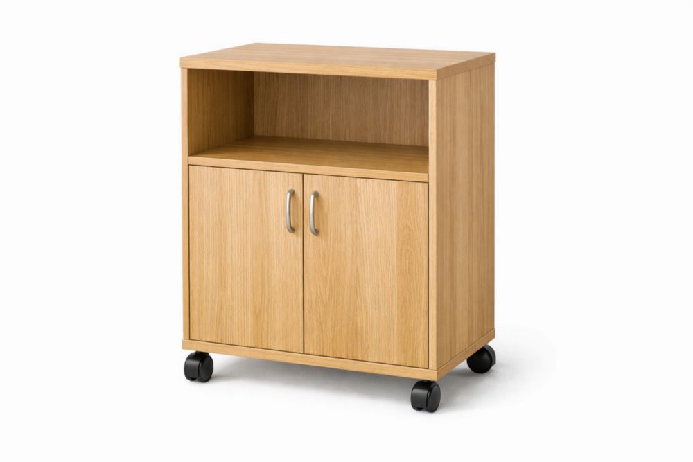 Mobiletto in Legno MDF con Ruote Rovere