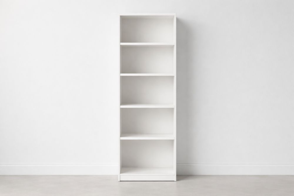 Scaffale a 5 Ripiani in Legno Bianco