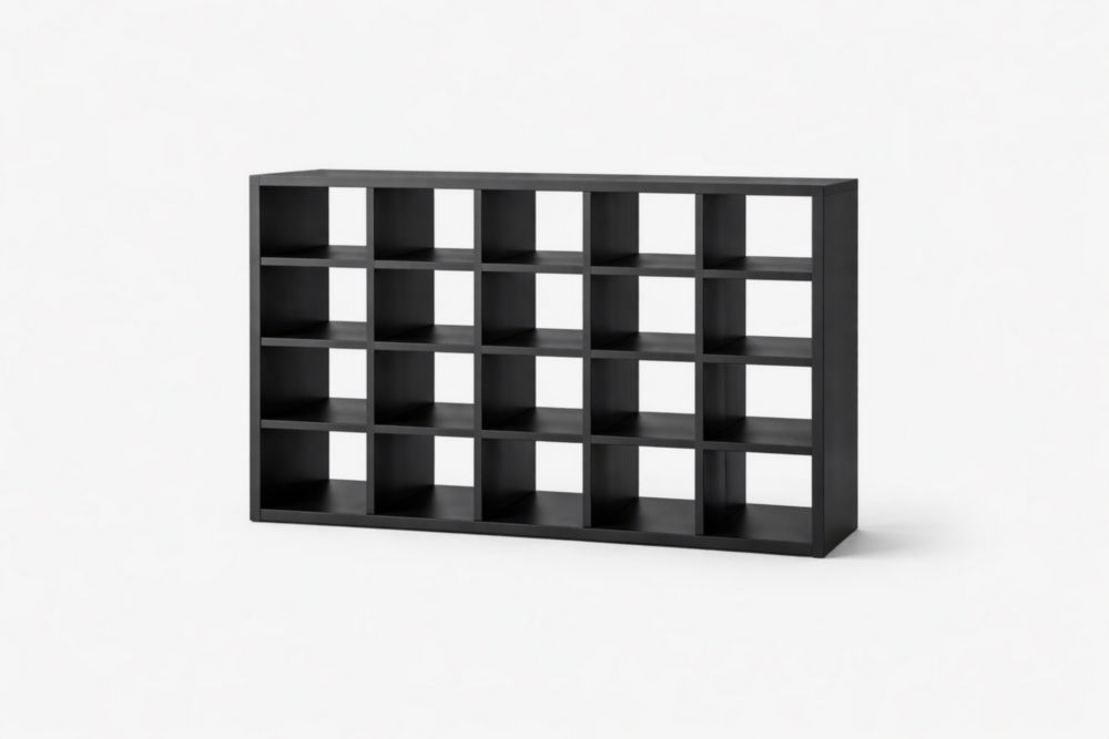Scaffale modulare legno nero 20 cubi 101x149x39 cm