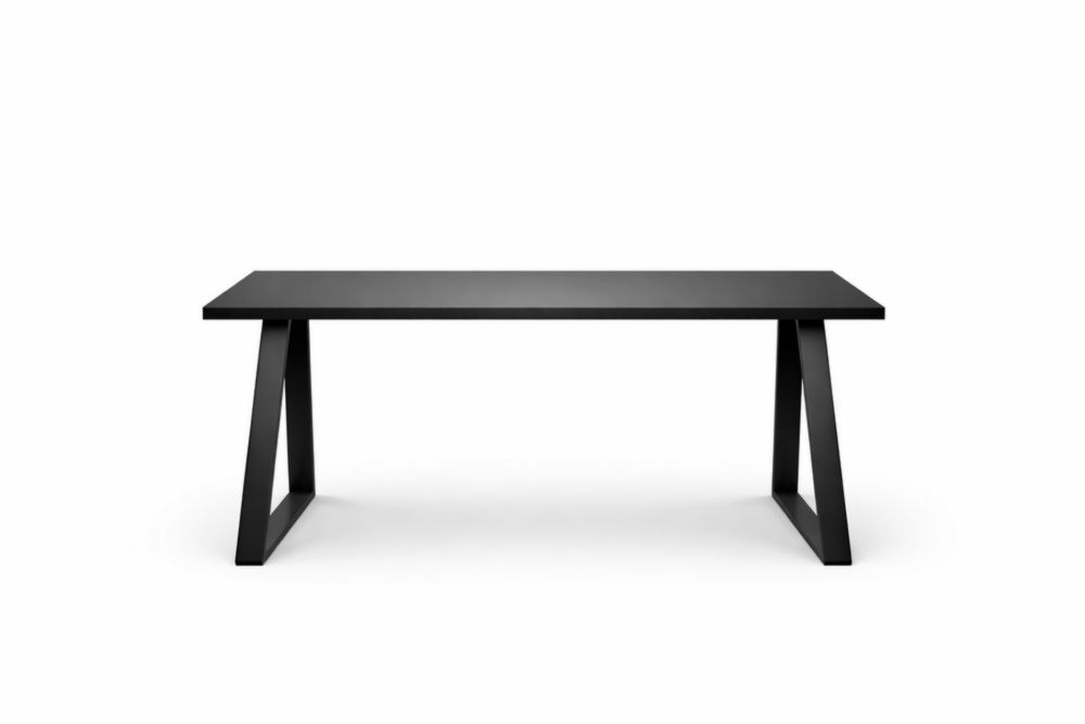 Tavolo rettangolare nero in metallo e MDF