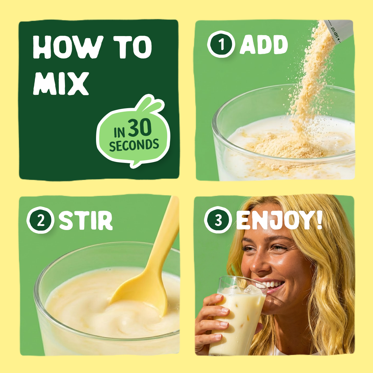 Banana Mix Powder Stick Korean, Zero sugar (0.423 oz X 10 Sticks)