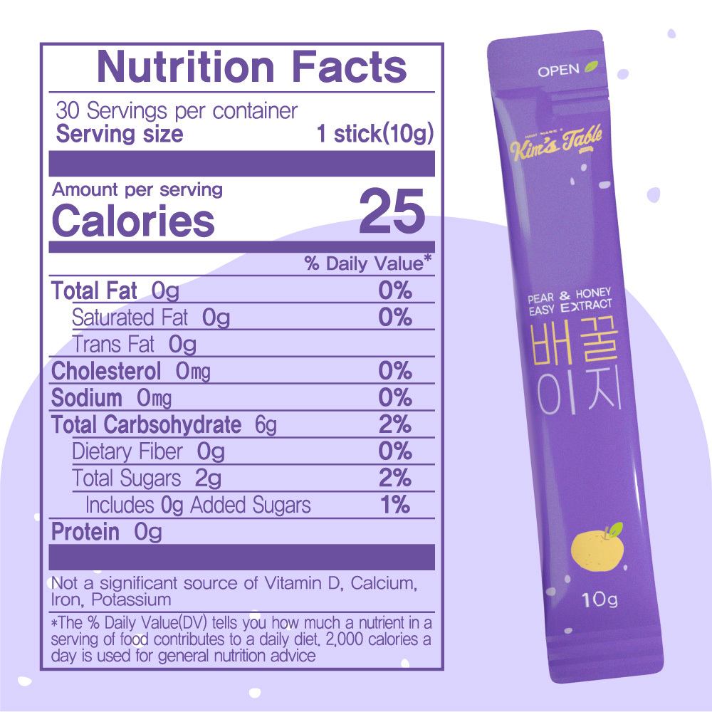 KIM'S TABLE Korean Pear Honey Bellflower Root Extract (10g X 30 Pouches)