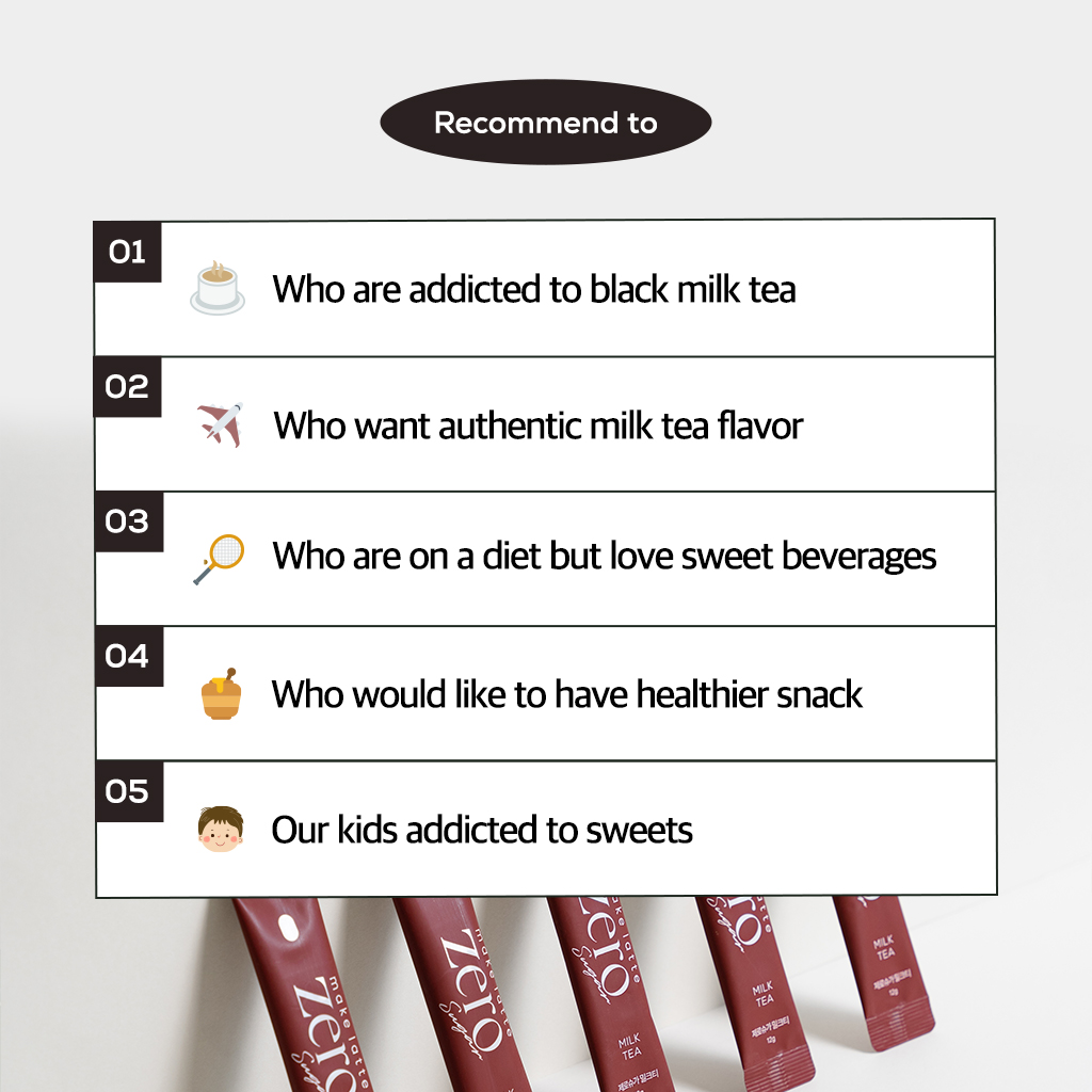 Make Latte Milk Tea Latte Powder Mix Zero Sugar 10 Sticks (4.23 Ounces)