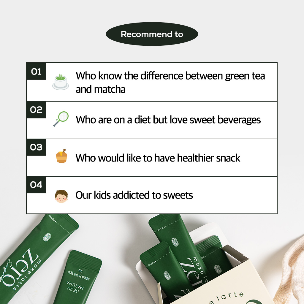 Make Latte Jeju Matcha Latte Mix Zero Sugar 10 Sticks (4.23 Ounces)