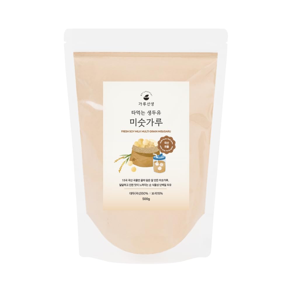 Korean Food Korean Misugaru 18 Multi-Grain Drink Mix, 17.6 oz(500g), 미숫가루