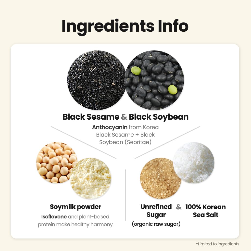 Black Sesame Soy Latte Powder, 17.6 oz (500g), 흑임자 라떼