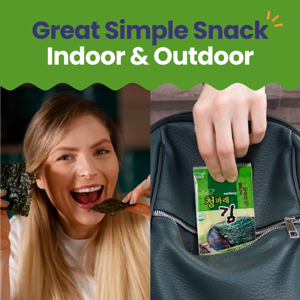 KIM'S TABLE- Sea Salt - Organic Roasted Seaweed Sheets - Korean Diet Snack