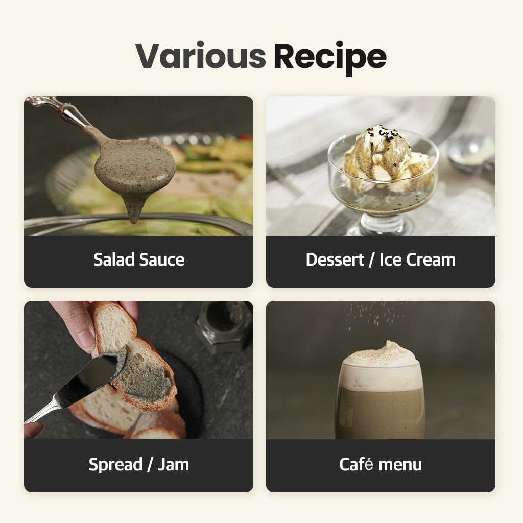 Black Sesame Soy Latte Powder, 17.6 oz (500g), 흑임자 라떼