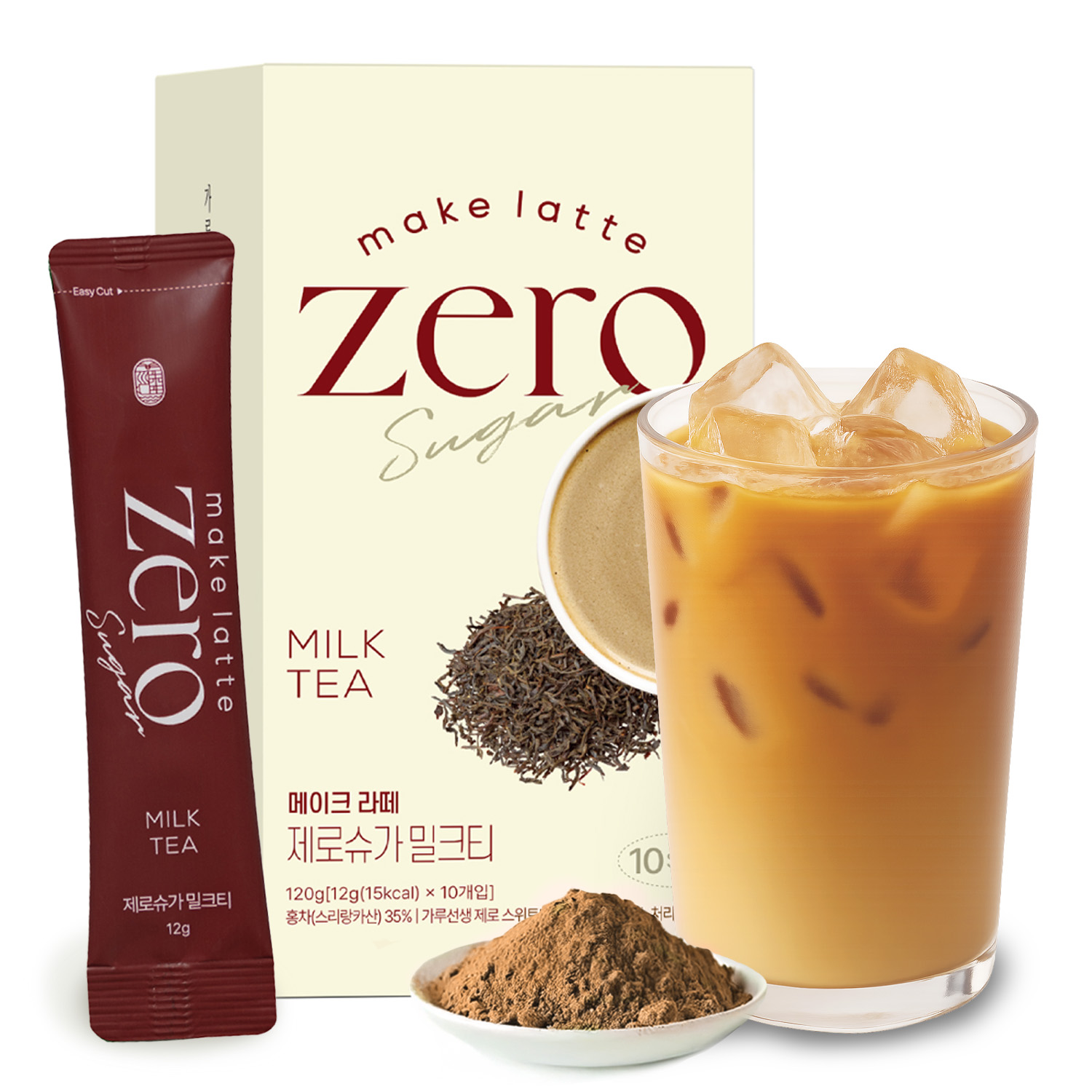 Make Latte Milk Tea Latte Powder Mix Zero Sugar 10 Sticks (4.23 Ounces)