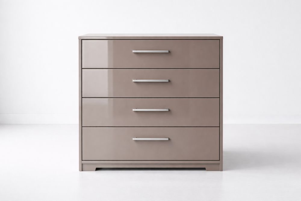 Cassettiera a 4 cassetti in MDF color Tortora 80x90x40 cm