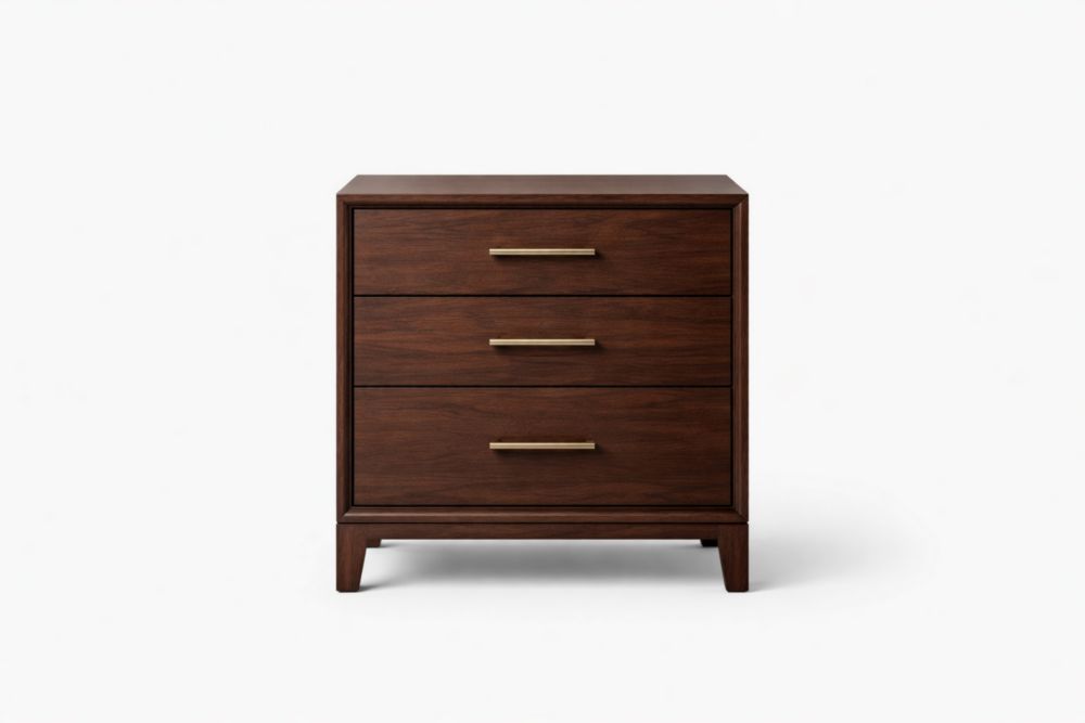 Cassettiera in Legno di Noce con 3 Cassetti