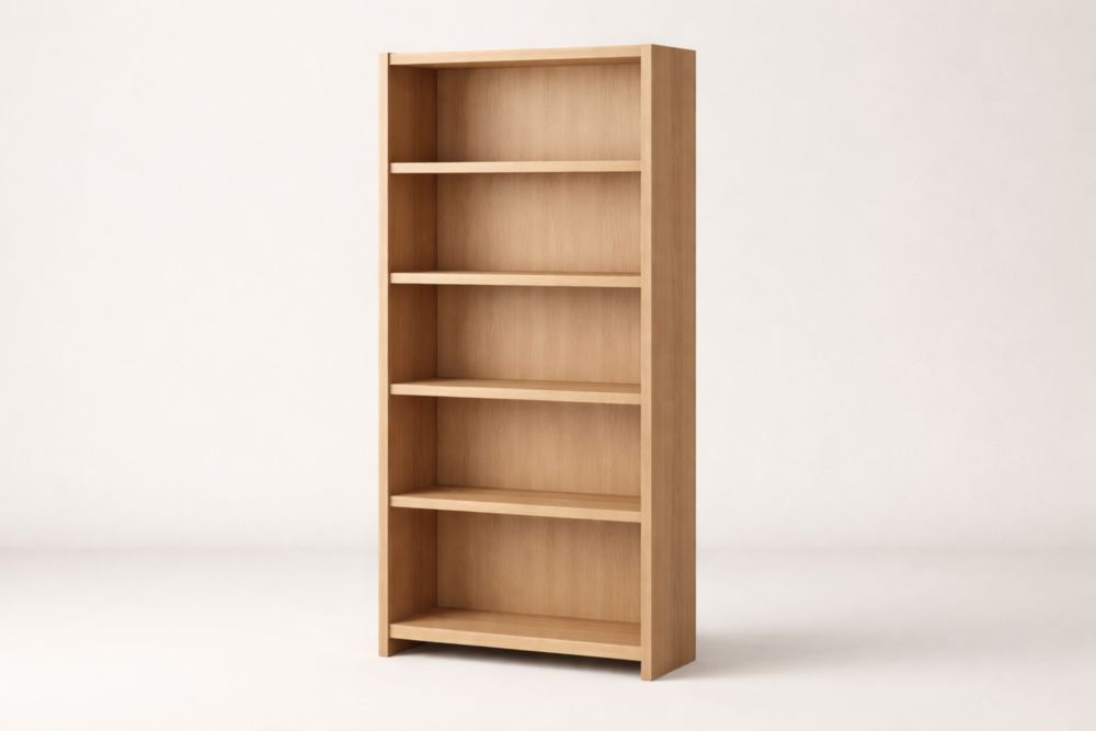 Scaffale in legno impiallacciato quercia naturale 5 ripiani