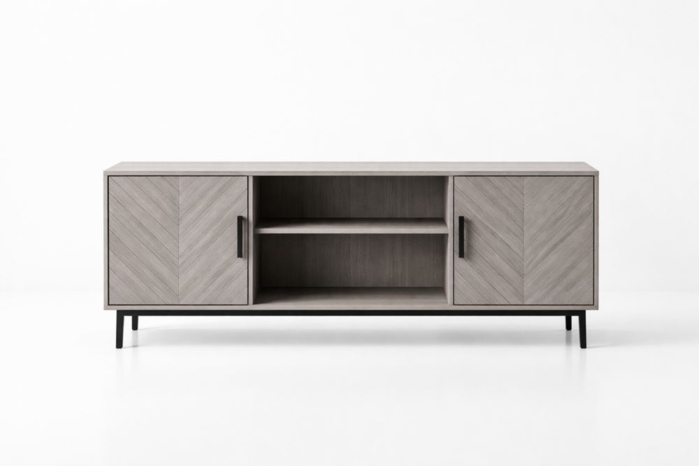 Mobile TV in legno ingegnerizzato colore Grigio 140 x 40 x 50 cm